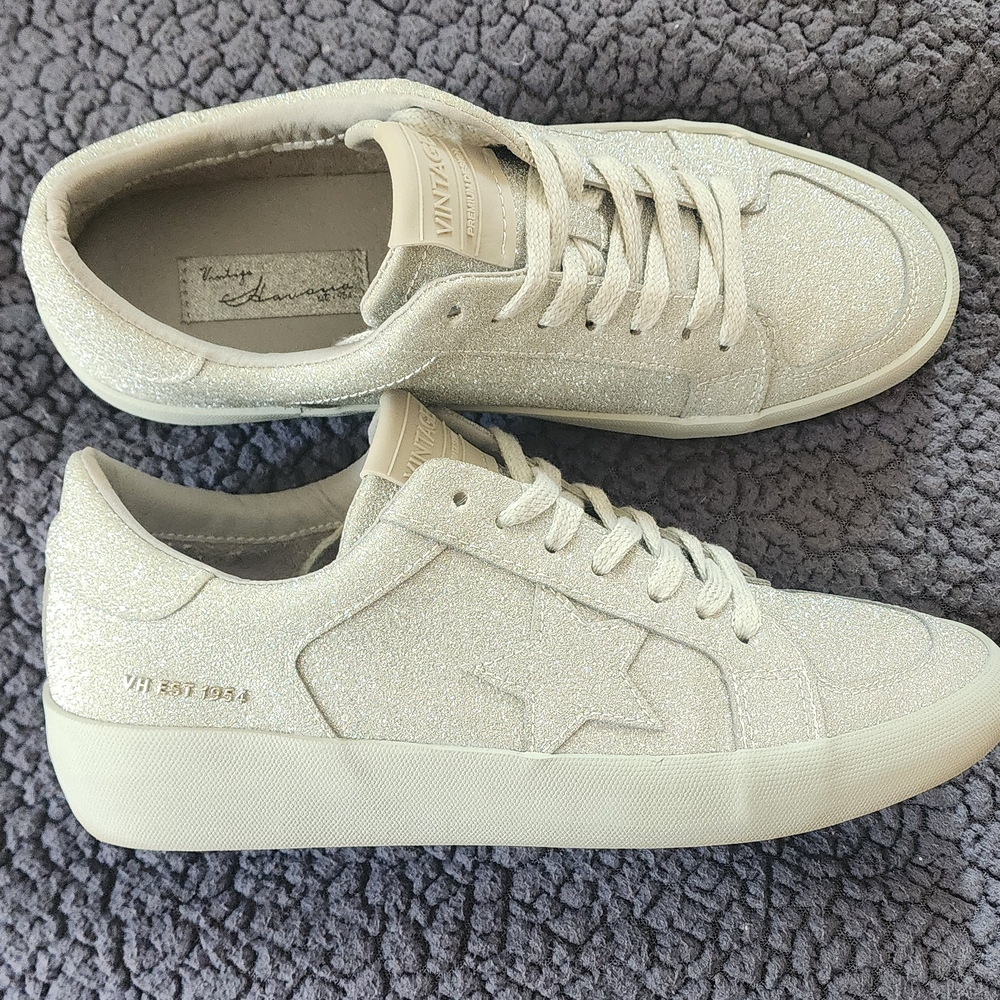 Vintage Havana White Glitter Sneakers